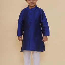 Sethukrishna Boys Band Collar Straight Kurta-picture-24