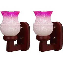 1ST TIME Pink & Pink Printed Wood Contemporary Wall Lamp-picture-10