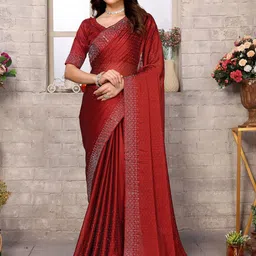 KALINI Women Beads and Stones Saree With Blouse Piece-image-71