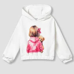 Juniors by Babyshop Girls Printed Hooded Pullover Sweatshirt-image-96
