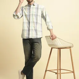 Cantabil Breathable & Soft Tartan Checks Printed Cotton Casual Shirt image 3