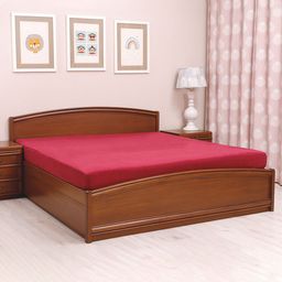 TIDY SLEEP Kids Maroon Solid Waterproof Mattress Protector-picture-45