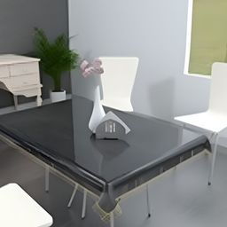 MONKDECOR Black & Transparent Water Proof Rectangle Table Cover-picture-3