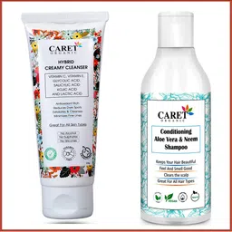 CARET ORGANIC Aloe vera & Neem Shampoo-200 ml & Hybrid Creamy Cleanser Combo-100 g-picture-42