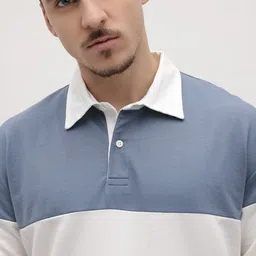 The Roadster Lifestyle Co. Men Colourblocked Polo Collar T-shirt image 4