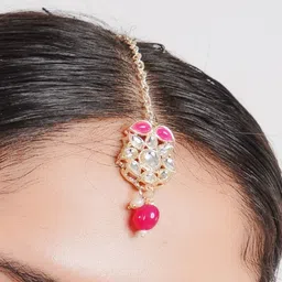 Divisha Gold-Plated Stone Studded & Beaded Jewellery Set image 2