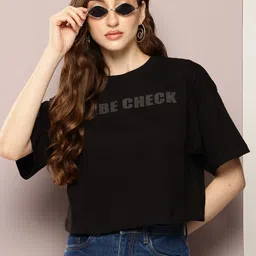Kook N Keech Typography Printed Drop-Shoulder Sleeves Pure Cotton Oversized T-shirt image 1
