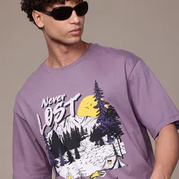 The Roadster Lifestyle Co. Men Printed Pure Cotton Relaxed Fit T-shirt-picture-32