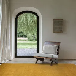 Ddecor Rugs Yellow Polyester Solid Rugs image 1