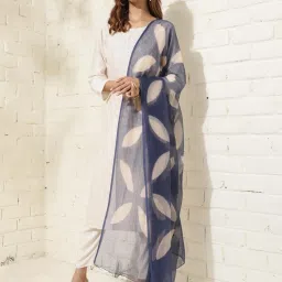 Fabindia Indigo Blue Printed Dupatta image 1