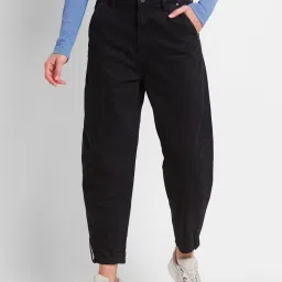 Spykar Black Cotton High Rise Jeans image 1