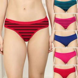 AROUSY Blue & Red Printed Bikini Panties - Pack Of 6-picture-39