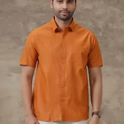 Ramraj Orange Cotton PolyCotton Regular Fit Shirts image 1
