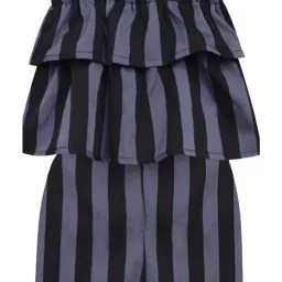 A.T.U.N. Grey & Black Striped Jumpsuit image 3