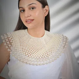 Fida Gold Plated Pearls Beaded Choker Body Chain image 1