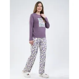 MONTE CARLO Lavender Printed Top & Pyjama Set image 3