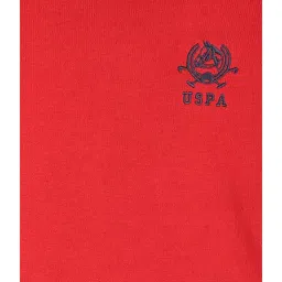 U.S. Polo Assn. Kids Red Self Design Full Sleeves Sweater image 3