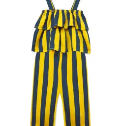 A.T.U.N. Mustard & Navy Striped Jumpsuit image 2
