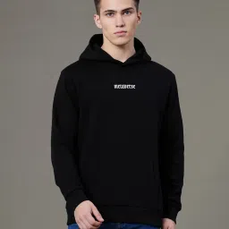 Red Tape Black Cotton Polyblend Graphic Baggy Fit Sweatshirt And Hoodies image 1