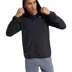 Reebok Black Regular Fit Hooded Jacket-picture-10