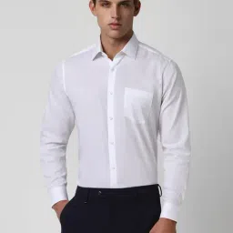 Van Heusen White Cotton Regular Fit Texture Shirts-picture-36