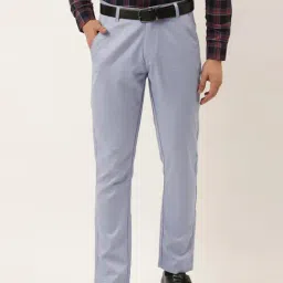 Jainish Blue Cotton Regular Fit Trousers-image-45