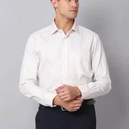 Cantabil Lemon Cotton Regular Fit Striped Shirt-picture-10