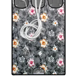 The Furnishing Tree Washing Machine Cover Floral Grey Compatible for LG 6.5 Kg Front Loading FHT126 image 3