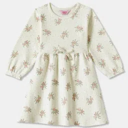 R&B Kids Off White Floral Regular Fit Dress-picture-32