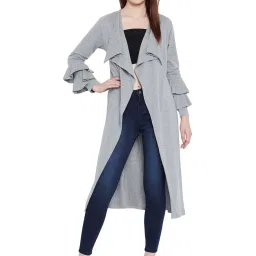 Hypernation Grey Bell Sleeves Shrug image 4