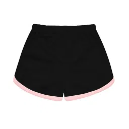 A.T.U.N. Black & Soft Pink Solid Shorts image 2