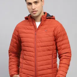 Monte Carlo Rust Regular Fit Quilted Hooded Jacket image 1