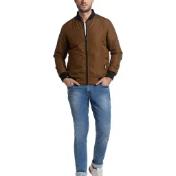 Spykar Green Full Sleeves Mandarin Collar Reversible Jacket image 5