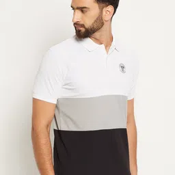 OGEN Men Colourblocked Polo Collar Applique T-shirt-image-97