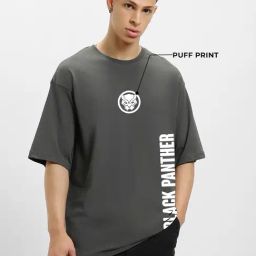 Bewakoof Grey Cotton Relaxed fit Graphic T-Shirt-picture-0
