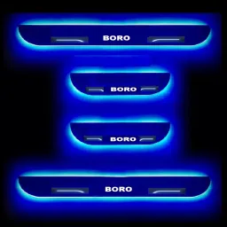 SCA Black Beauty Car Footstep/Door Sill Scuff Plate with Blue Color LED Light for Volkswagen Boro All Model (Set of 4 Pcs)-picture-29