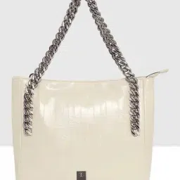 Esbeda Cream Textured Large Tote Handbag-picture-38