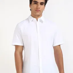 Calvin Klein Jeans Men Slim Fit Solid Spread Collar Cotton Casual Shirt-image-32