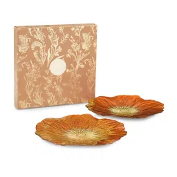 Pure Home and Living Solid Orange Glass Small Side Bowls image 1