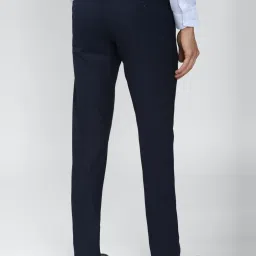 Van Heusen Navy Slim Fit Checks Trousers image 2