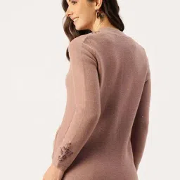 Apsley Pink Regular Fit Embroidered Cardigan image 2