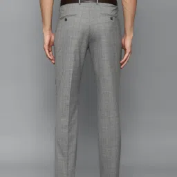 Louis Philippe Grey Slim Fit Checks Trousers image 2