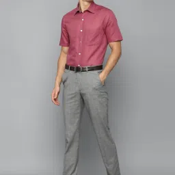 Louis Philippe Grey Slim Fit Checks Trousers image 5