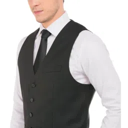 AD by Arvind Charcoal Slim Fit Waistcoat image 4