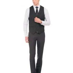 AD by Arvind Charcoal Slim Fit Waistcoat image 5