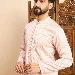 SWAGG INDIA Men Ethnic Motifs Embroidered Thread Work Straight Kurta-image-8