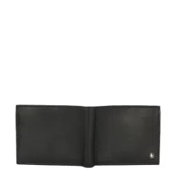 Louis Philippe Men Black Solid Bifold Made from Premium Leather Card Wallet image 4