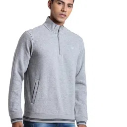 ColorPlus Grey Cotton Tailored Fit Sweatshirt image 4