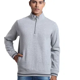ColorPlus Grey Cotton Tailored Fit Sweatshirt image 1