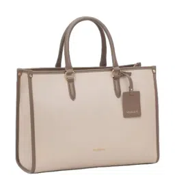 Miraggio Beige Solid Large Tote Handbag image 3